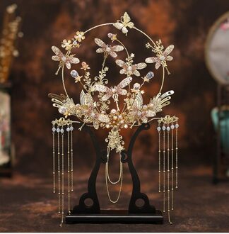 Himstory Chinese Bridal Hand Boeketten Fans Handgemaakte Vlinder Bloemen Bruiloft Hand Houder Sieraden Accessoires photos fans