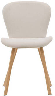 Hioshop 2 x Lilja eetkamerstoel beige, eik decor. Wit