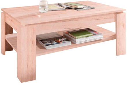 Hioshop Aboma salontafel met 1 plank licht eiken decor. Bruin