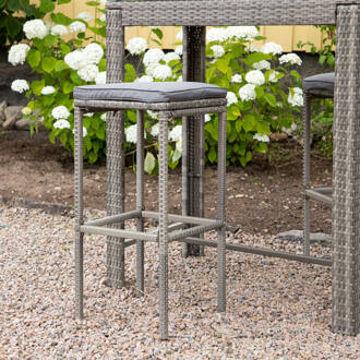 Hioshop Alo tuin barstoel incl. kussen grijs.