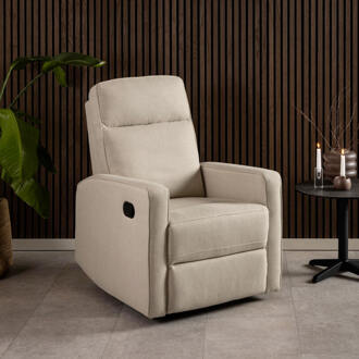 Hioshop Amala fauteuil recliner met voetsteun beige.