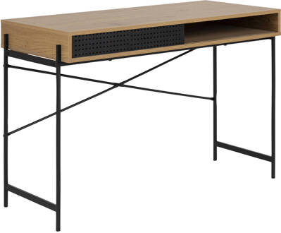 Hioshop Andy bureau met 1 schuifdeur eiken decor. Bruin