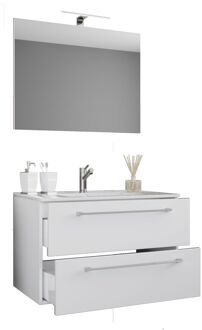 Hioshop Badinos badkamer spiegel 80 cm, wit.