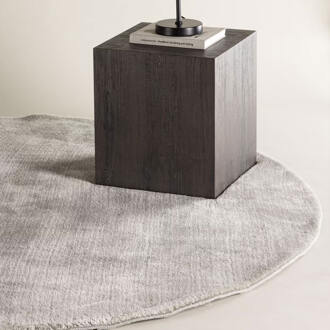 Hioshop Blanca vloerkleed Ø200cm lichtgrijs. Wit