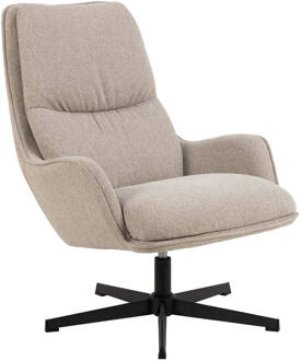 Hioshop Bokom fauteuil draaifunctie beige.