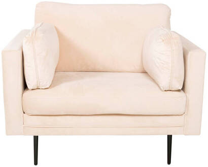 Hioshop Boom II fauteuil velours lichtbeige.