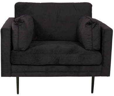 Hioshop Boom II fauteuil velours zwart.