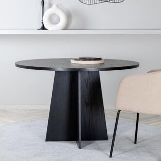 Hioshop Bootcut eetkamertafel Ø110cm zwart.