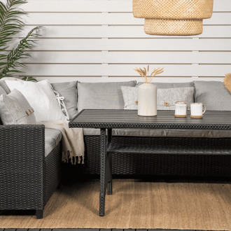 Hioshop Brentwood loungeset 2 delen grijs,zwart.