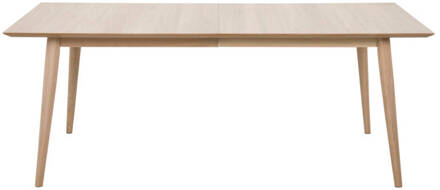 Hioshop Canes eetkamertafel wit eiken 200x100 cm. Geel