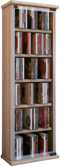 Hioshop Classic wandkast , CD-toren 6 planken Sonoma eiken decor. Geel