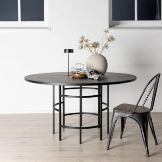 Hioshop Copenhagen eetkamertafel Ø140cm zwart.