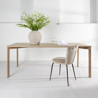 Hioshop Damon eetkamertafel 90x200cm whitewash. Wit