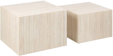 Hioshop Dicur salontafel set van 2 stuks. beige.