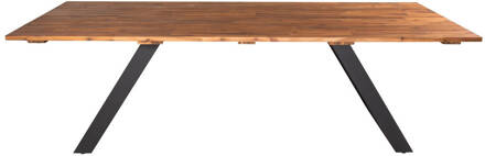 Hioshop Doory eettafel tuin geolied teak look, zwart. Transparant