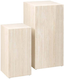 Hioshop Drue salontafel voetstuk set van 2 stuks. beige.