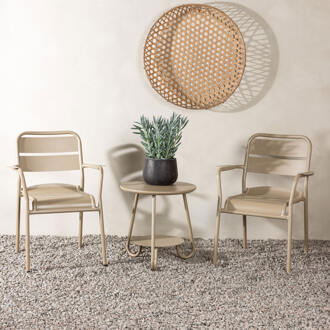 Hioshop Faro loungeset 3 delen beige.