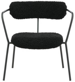 Hioshop Fluffy fauteuil teddy stof zwart. Multicolor, Transparant