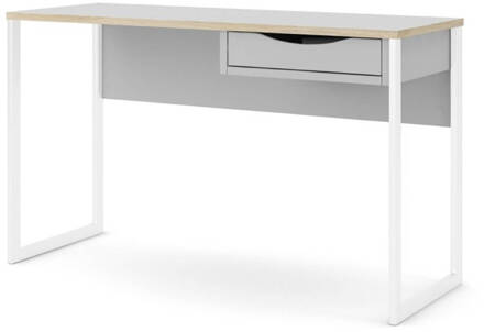 Hioshop Fula bureau 130 cm 1 lade wit, mat wit.