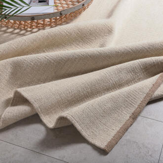 Hioshop Jaipur vloerkleed 300x200 cm wol beige. Wit