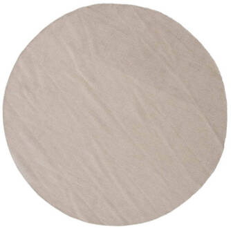 Hioshop Jaipur vloerkleed Ø200 cm wol beige. Wit