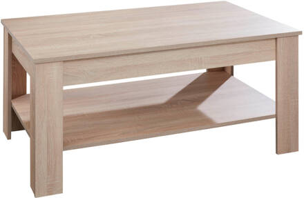 Hioshop Kamaro salontafel met 1 plank licht eiken decor. Bruin