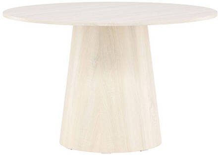 Hioshop Lanzo eetkamertafel Ø120 cm whitewash. Wit