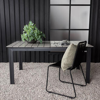 Hioshop Levels eettafel tuin incl. extra blad 160, 240 cm Zwart