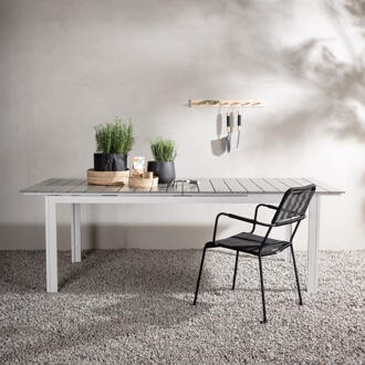 Hioshop Levels eettafel tuin incl. extra blad 229, 310 cm witgrijs.