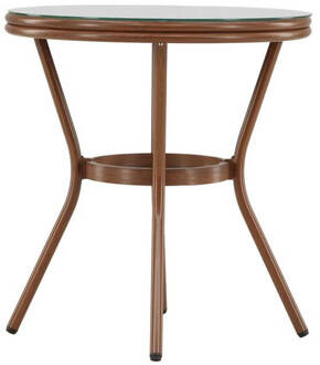 Hioshop Loures café tafel Ø70 bruin.