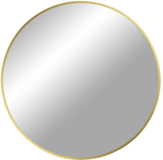 Hioshop Madrid Mirror - Spiegel met messing look lijst -60 cm Goud