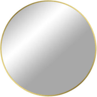 Hioshop Madrid Mirror - Spiegel met messing look lijst -80 cm Goud