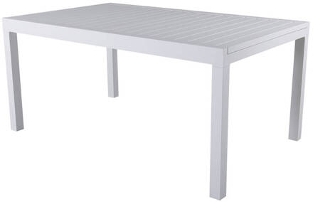 Hioshop Marbella eettafel tuin incl. extra blad 160, 240 cm wit wit.