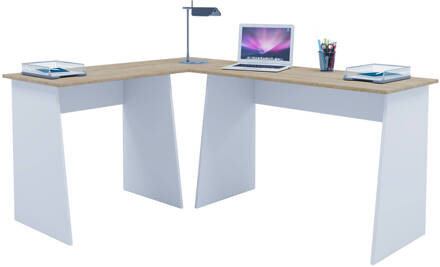 Hioshop Masola bureau decor wit/Sonoma eik.