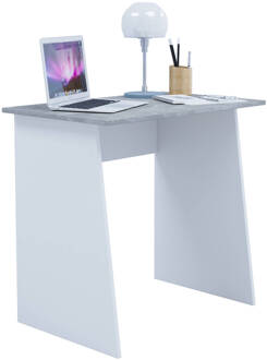 Hioshop Masola Mini bureau wit|betonlook. Bruin