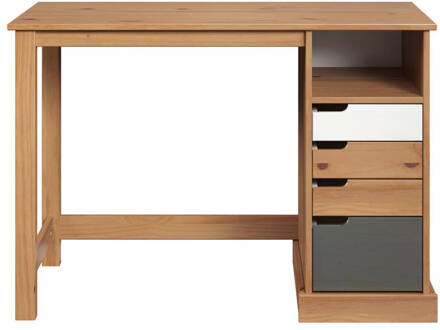 Hioshop Mestre bureau 1 plank, 3 kleine,1 groot lade