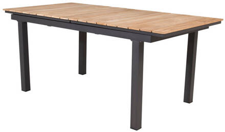 Hioshop Mexico eettafel tuin incl. extra blad 180, 240 cm zwart,