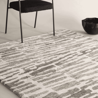 Hioshop Milos vloerkleed 230x160cm grijs.