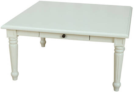 Hioshop Mozart salontafel 100x100 cm met 1 lade in antiek wit,