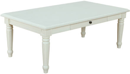 Hioshop Mozart salontafel met 2 lades, antiek wit, antiek