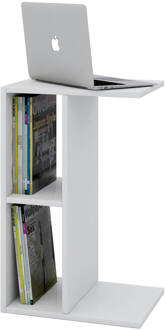 Hioshop Nachto salontafel , laptoptafel 2 plankenwit.