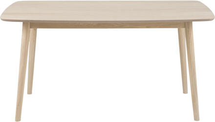 Hioshop Nico eettafel wit/eiken 150x80 cm. Bruin