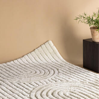 Hioshop Niklas vloerkleed 230x160cm wit.