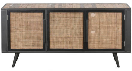 Hioshop NordicRattan TV-meubel met 3 deuren, naturel. Wit