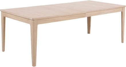 Hioshop North eetkamertafel 100x220 cm in massief en wit geolied Geel