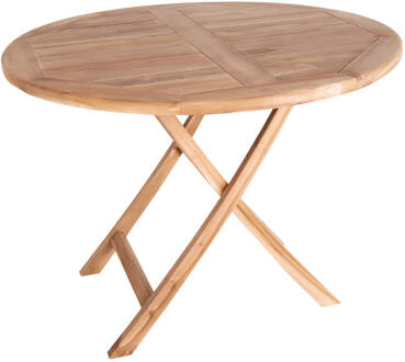 Hioshop Oline tuintafel Ø100 cm massief teakhout. Transparant