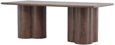 Hioshop Olivia eetkamertafel 100x210 cm mocca. Wit