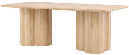 Hioshop Olivia eetkamertafel 100x210 cm whitewash. Wit