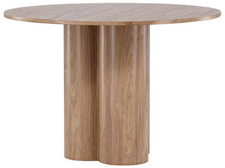 Hioshop Olivia eetkamertafel Ø110 cm mocca. Wit