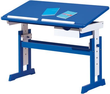 Hioshop Pacur bureau 1 lade blauw, wit.